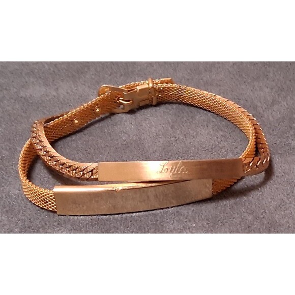 Two Vintage ID Bracelets Mesh Spiedel Lyla - Picture 2 of 5